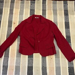 Blu Sand red linen suit jacket made in Italy size 46 EU XL US